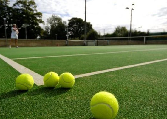19mm Hav Yüksekliği UV Dayanımlı Desenli Yapay Çim Spor Salonu ve Golf İçin Beyaz Çizgili, Dolgusuz Kurulum