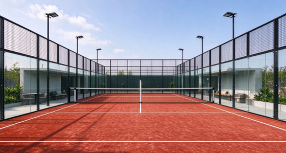 Profesyonel Padel Kortları İçin FEP Sertifikalı 12mm Hav Yüksekliği Tuğla Kırmızı Renkli Padel Yapay Çim