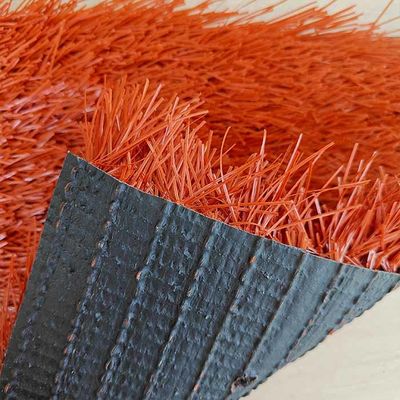 Tuğla Kırmızısı 40mm Kazık Yüksekliği 12000 Dtex Spor Mekanları için Futbol Suni Çim